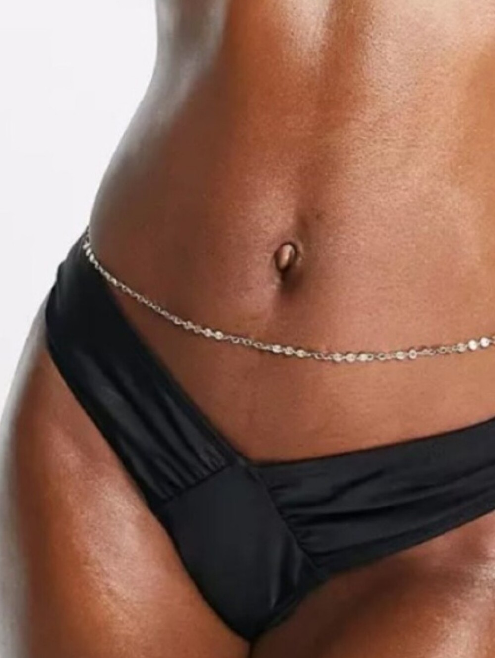 NEW South beach gathered high leg bikini bottom black